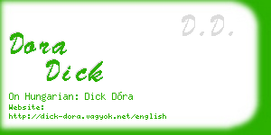 dora dick business card